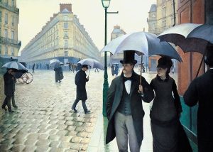 caillebotte paris parapluie dessin